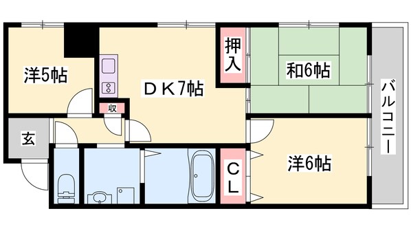 夢前川駅 徒歩3分 3階の物件間取画像